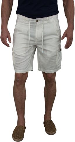 short fin Men's Linen Cargo Shorts W/Drawstring in Saudi Arabia