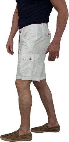 short fin Men's Linen Cargo Shorts W/Drawstring in Saudi Arabia