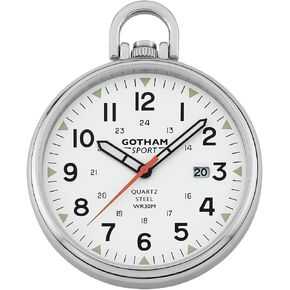Gotham Men's Sport Series Stainless Steel Analog Quartz Date Pocket Watch # GWC14109S in Kuwait