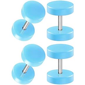 BIG GAUGES 2 Pairs Acrylic 16g Gauge 1.2mm Fake Illusion 8mm Piercing Jewelry Ear Cheater Earring Stretcher Lobe Plugs in Saudi Arabia