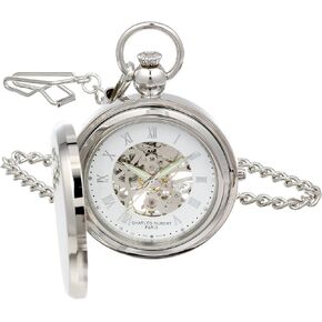 ساعة تشارلز هوبيرت 3850 بإطار صورة ميكانيكي للجيب، فضي، ميكانيكي, فضي, ميكانيكي in Kuwait