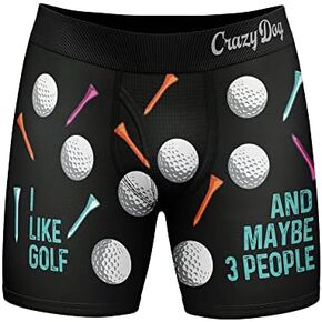 Mens I Like Golf And Maybe 3 People Boxers Funny Sarcastic Golfing Ball Tee Graphic Underwear For Guys in Saudi Arabia