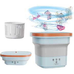 Mini Foldable Washing Machine for Baby Clothes, Underwear or Small Items, Foldable Portable Turbine Washer with Drain Basket for Apartment Dorm, Camping, Travelling, Gift for Friend or Family in Kuwait