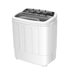 VIVOHOME Electric Portable 2 in 1 Twin Tub Mini Laundry Washer and Spin Dryer Combo Washing Machine with Drain Hose for Apartments 13.5lbs Black & White in Kuwait