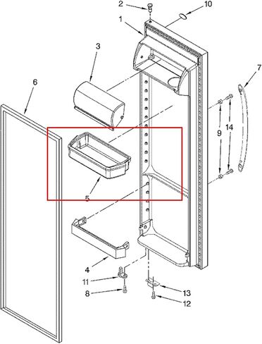 Mintu Door Shelf Bin Replacement For Whirlpool WRS325FDAB02 WRS325FDAW04 WRS322FDAW04 ED5FVGXWS00 ES5FHAXSA00 MSF25C2EXB00 WRS315SNHM01 ED5PVEXWS08 ED2KHAXVQ01 WSF26C2EXY02 Refrigerator in Kuwait