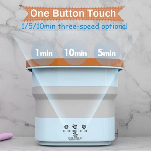 Mini Foldable Washing Machine for Baby Clothes, Underwear or Small Items, Foldable Portable Turbine Washer with Drain Basket for Apartment Dorm, Camping, Travelling, Gift for Friend or Family in Kuwait