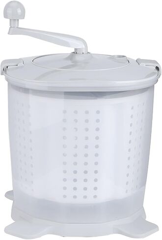 Kudoo Mini Portable Washing Machine, Hand Cranked Clothes Washer, Manual Operation Non Electric Laundry Washer Underwear Washer with a Detachable Dehydration Basket for Home Dormitory Gray in Saudi Arabia