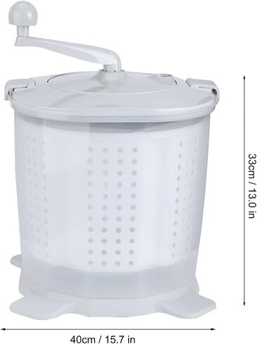 Kudoo Mini Portable Washing Machine, Hand Cranked Clothes Washer, Manual Operation Non Electric Laundry Washer Underwear Washer with a Detachable Dehydration Basket for Home Dormitory Gray in Saudi Arabia