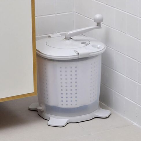 Kudoo Mini Portable Washing Machine, Hand Cranked Clothes Washer, Manual Operation Non Electric Laundry Washer Underwear Washer with a Detachable Dehydration Basket for Home Dormitory Gray in Saudi Arabia