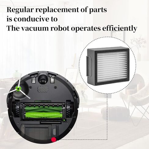 مجموعة قطع غيار الفلاتر البديلة من كودس - 12 فلتر عالي الكفاءة لروبوت رومبا i7 i7 + i7 Plus E5 E6 E7 Series - ملحق مرشح مكنسة كهربائية لتعويض النضارة in Kuwait