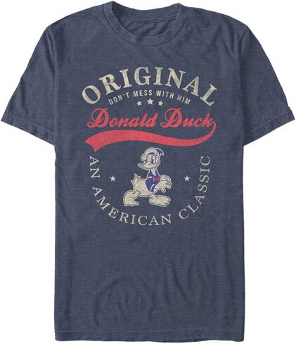Disney Big & Tall Classic Mickey The One and Only Donald Men's Tops Short Sleeve Tee Shirt, Navy Blue Heather, 4X-Large Tall in Saudi Arabia