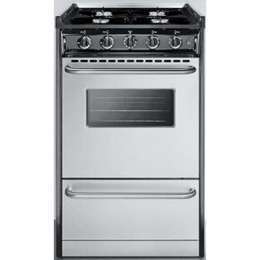 Summit Appliance TNM1107BRW 20" Wide Slide-in Style Gas Range in Stainless Steel with Open Burners, Oven Window, Professional Towel Bar Handles, Adjustable Oven Racks and Electronic Ignition in Saudi Arabia