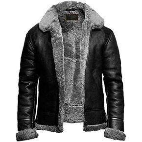 B3 Bomber Sheepskin Shearling Leather Jacket RAF Aviator Fighter Pilots WW2 Winter Jacket for Men in Kuwait
