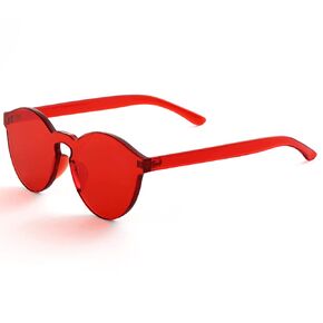 Kursan Colorful One Piece Transparent Round Rimless Sunglasses for Women Men