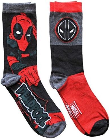 Marvel Deadpool Men's Crew Socks 2 Pair Pack in Saudi Arabia