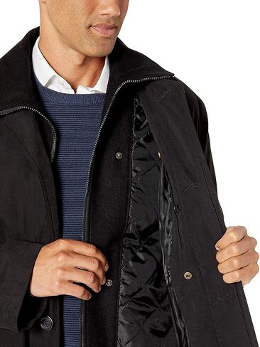 Adam Baker Men's Single Breasted Jacket 3/4 Length All Year Round Raincoat with Removable Liner in Saudi Arabia