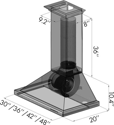 Z Line 8KBB-48 760 CFM Wall Mount Range Hood with Black Finish, 48" in Saudi Arabia