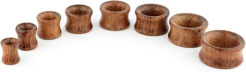 Balala 8mm-22mm Antique Brass Feather Dangle Wood Ear Gauges Flesh Tunnels Piercing Plugs, Oval Turquoise Center in Kuwait