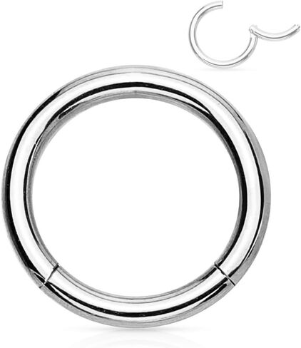 Forbidden Body Jewelry conch piercing jewelry, daith earrings, tragus hoop, 14g - 16g Titanium Hinged Seamless Body Piercing Hoop ring (Sold Individually) in Saudi Arabia