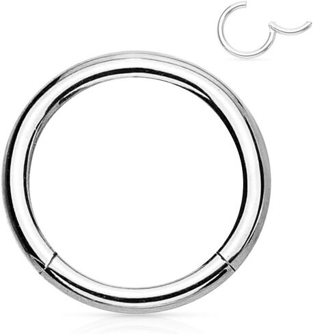 Forbidden Body Jewelry conch piercing jewelry, daith earrings, tragus hoop, 14g - 16g Titanium Hinged Seamless Body Piercing Hoop ring (Sold Individually) in Saudi Arabia