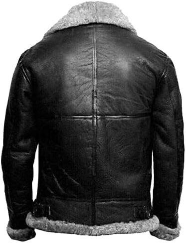 B3 Bomber Sheepskin Shearling Leather Jacket RAF Aviator Fighter Pilots WW2 Winter Jacket for Men in Kuwait