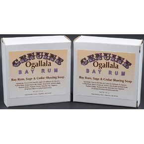 Two (2) Genuine Ogallala Bay Rum, Bay Rum & Sage and Cedar Shaving Soap - Each Puck 4.5 oz in Saudi Arabia