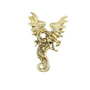 Retro Gragon Brooch Gold Plated Elegant Animal Corsage Suit Jacket Brooch Pin Fashion Jewelry for Men Husband Gifts in Saudi Arabia