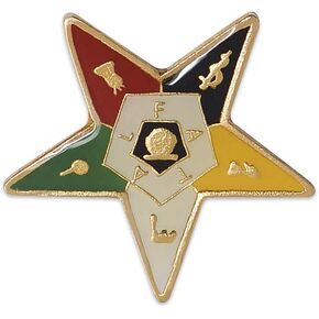 Order of The Eastern Star Masonic Lapel Pin - [Gold & White][1'' Tall] in Saudi Arabia