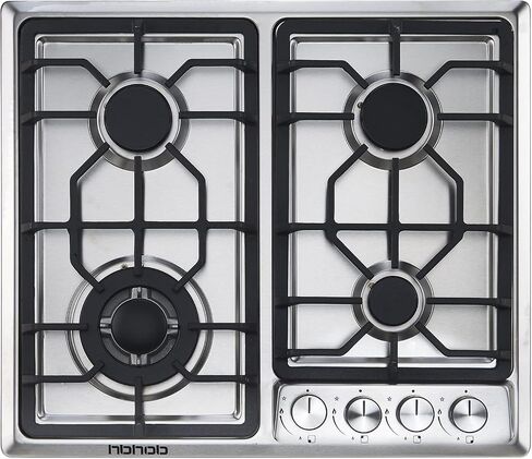 24 Inch Gas stove top Gas Cooktop HBHOB Stainless Steel，4 BurnerNG/LPG Convertiblefor RVs, Apartments, Outdoor in Saudi Arabia