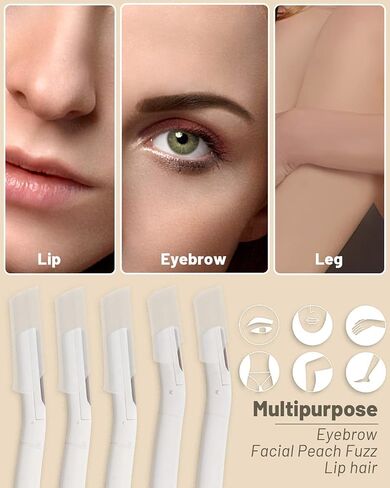 Dermaplane Razor for Women Face, 12 Pcs Microblade Eyebrow Razors, Multipurpose Dermaplaning Tool for Face, Peach Fuzz Removal, Face shavers for Women and Men in Saudi Arabia