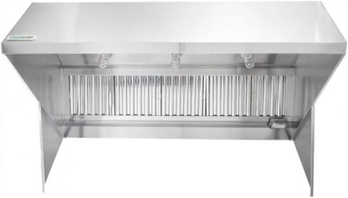 HOODMART 8' Kitchen Hood System for Restaurant with Economy Makeup Air | Includes Exhaust Fan, Low Profile Supply Fan, Equipment Accessories, and Installation Hardware, Heavy Duty Steel in Saudi Arabia