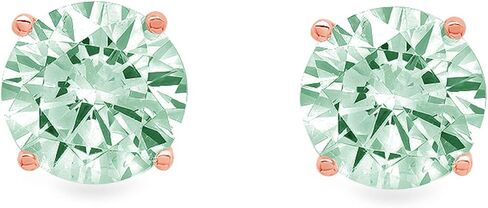 1.44cttw Brilliant Round Cut Solitaire unique Fine Earrings Light Sea Green Simulated Diamond CZ Anniversary Birthstone Stud Earrings Solid 14k Pink Rose Gold Butterfly Push Back in Saudi Arabia