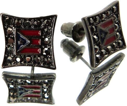 Flag of Puerto Rico Iced Out Kite Stud Earrings in Saudi Arabia