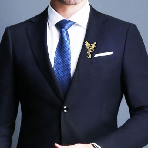Retro Gragon Brooch Gold Plated Elegant Animal Corsage Suit Jacket Brooch Pin Fashion Jewelry for Men Husband Gifts in Saudi Arabia