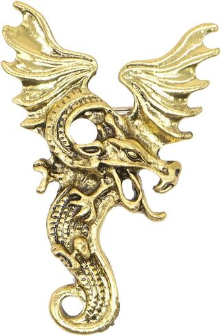 Retro Gragon Brooch Gold Plated Elegant Animal Corsage Suit Jacket Brooch Pin Fashion Jewelry for Men Husband Gifts in Saudi Arabia