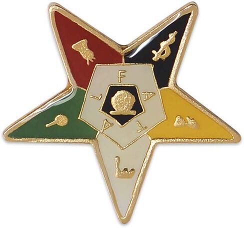 Order of The Eastern Star Masonic Lapel Pin - [Gold & White][1'' Tall] in Saudi Arabia