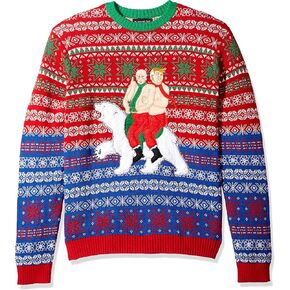 Blizzard Bay Men's Ugly Christmas Sweater Trump in Saudi Arabia