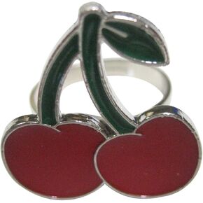 Red Cherry Fruit Adjustable Size Fashion Ring in Saudi Arabia