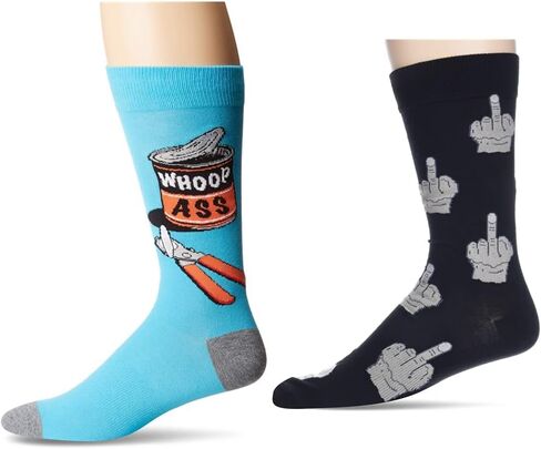 K. Bell Socks mens Funny Jokes and Wordplay Novelty Crew Socks in Saudi Arabia