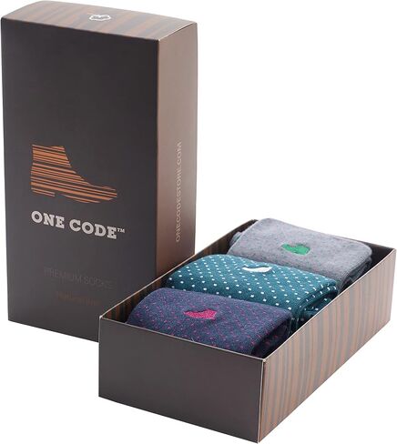 ONE CODE Colorful Dress Socks with Gift Box, 3-Pack in Saudi Arabia