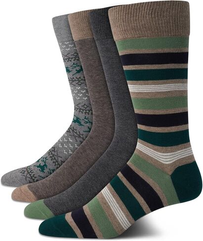 Cole Haan Men's Dress Socks - Patterned Crew Socks, Gift Box (4 Pack) in Saudi Arabia
