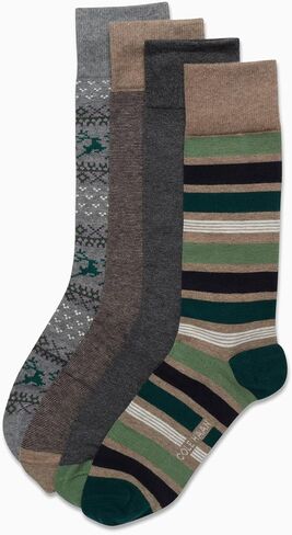 Cole Haan Men's Dress Socks - Patterned Crew Socks, Gift Box (4 Pack) in Saudi Arabia