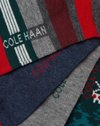 Cole Haan Men's Dress Socks - Patterned Crew Socks, Gift Box (4 Pack) in Saudi Arabia