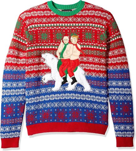 Blizzard Bay Men's Ugly Christmas Sweater Trump in Saudi Arabia