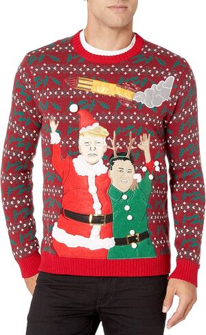 Blizzard Bay Men's Ugly Christmas Sweater Trump in Saudi Arabia