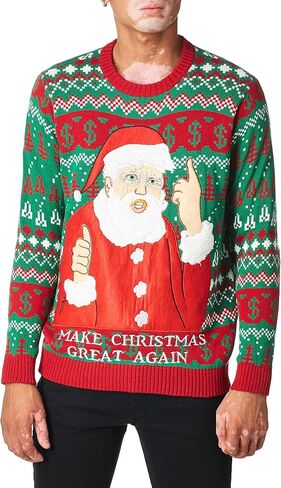 Blizzard Bay Men's Ugly Christmas Sweater Trump in Saudi Arabia
