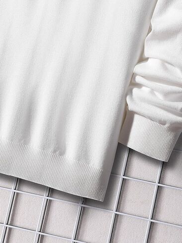 سترة OYOANGLE الرجالية ذات الياقة المدورة والمضلعة والمتماسكة الأساسية ذات الأكمام الطويلة الحرارية in Kuwait