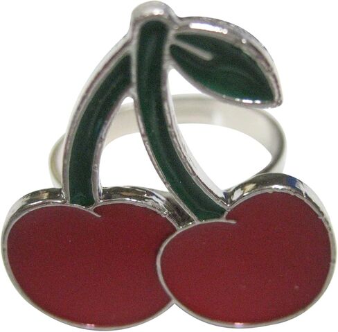 Red Cherry Fruit Adjustable Size Fashion Ring in Saudi Arabia