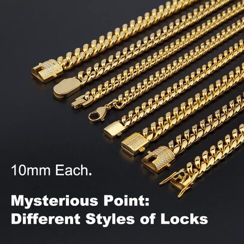 CELEBRO T Mystery Miami Cuban Link Chain Box for Men Women, Contains a Piece of Handmade 18k Gold Filled Miami Cuban Necklace for Men with a High-End Package. It's a Great Surprise Gift for Him. in Kuwait