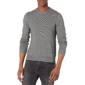 Perry Ellis Men's Long Sleeve Cotton/ACR Txt Dgnl Stripe CRW Sweater in Saudi Arabia